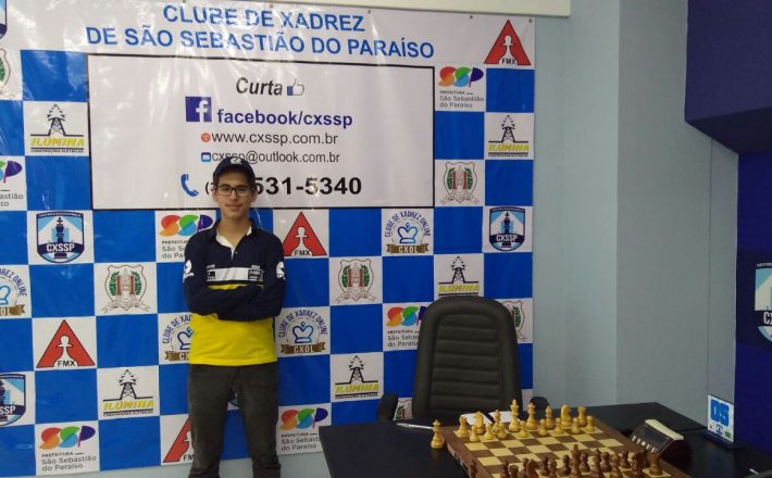 Enxadrista Vitor Amorim Frois é campeão na cidade de São Sebastião do Paraíso