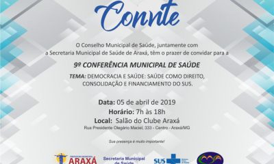 Araxá terá 9ª Conferência Municipal de Saúde