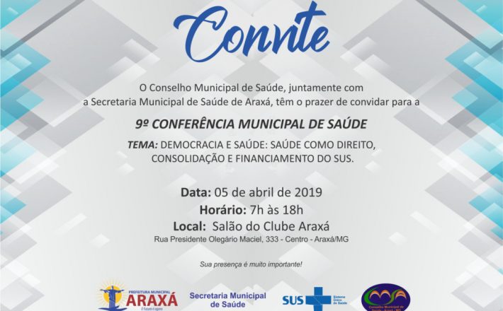 Araxá terá 9ª Conferência Municipal de Saúde