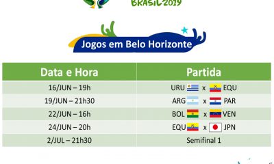 Mineirão recebe jogos da Copa América 2019 a partir do próximo domingo