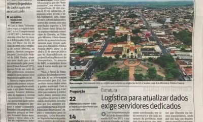 Jornal “O Tempo” destaca Araxá entre as 53 cidades mineiras que cumprem as exigências da LAI