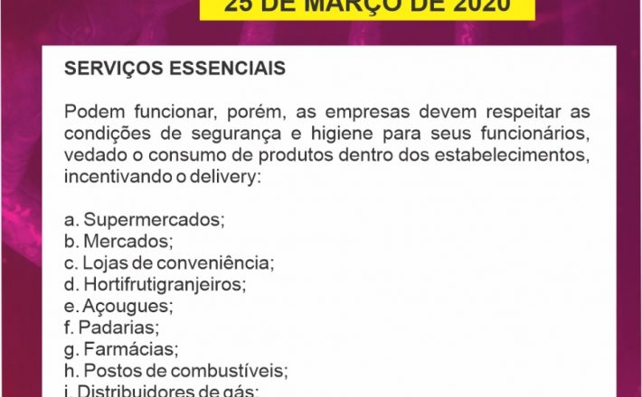 Comitê COVID-19/Araxá atualiza o funcionamento dos serviços essenciais