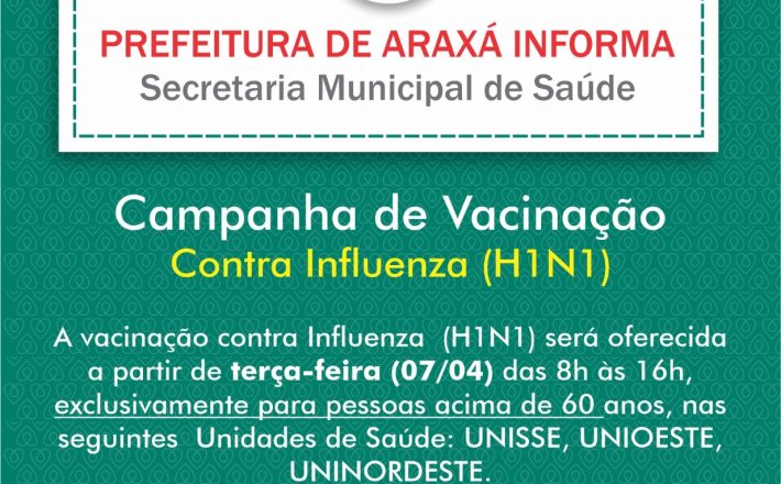 Vacinação contra Influenza em Araxá