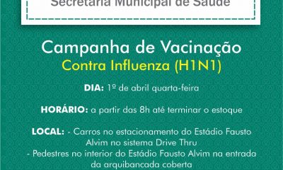 Campanha de Vacinação Contra Influenza (H1N1) será retomada nesta quarta-feira