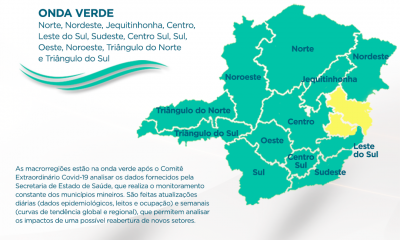 Mais duas macrorregiões de Saúde avançam para a onda verde do Minas Consciente