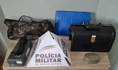 POLÍCIA MILITAR PRENDE SUSPEITO E RECUPERA MATERIAIS FURTADOS EM ARAXÁ/MG