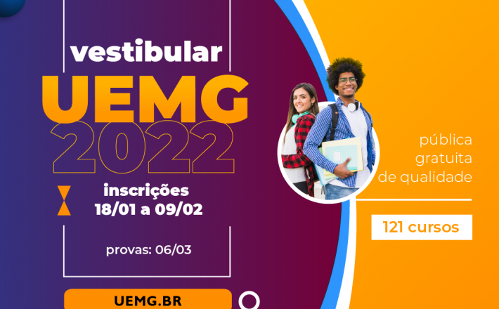 Inscrições para o vestibular 2022 da Uemg começam em 18/1