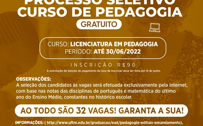 UAB em Araxá abre processo seletivo para curso gratuito de Pedagogia