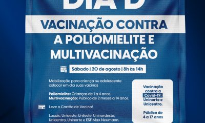 Araxá recebe o Dia D da Vacinação Contra a Poliomielite