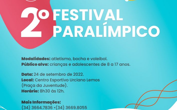 Araxá está com inscrições abertas para o 2º Festival Paralímpico destinado a crianças e adolescentes