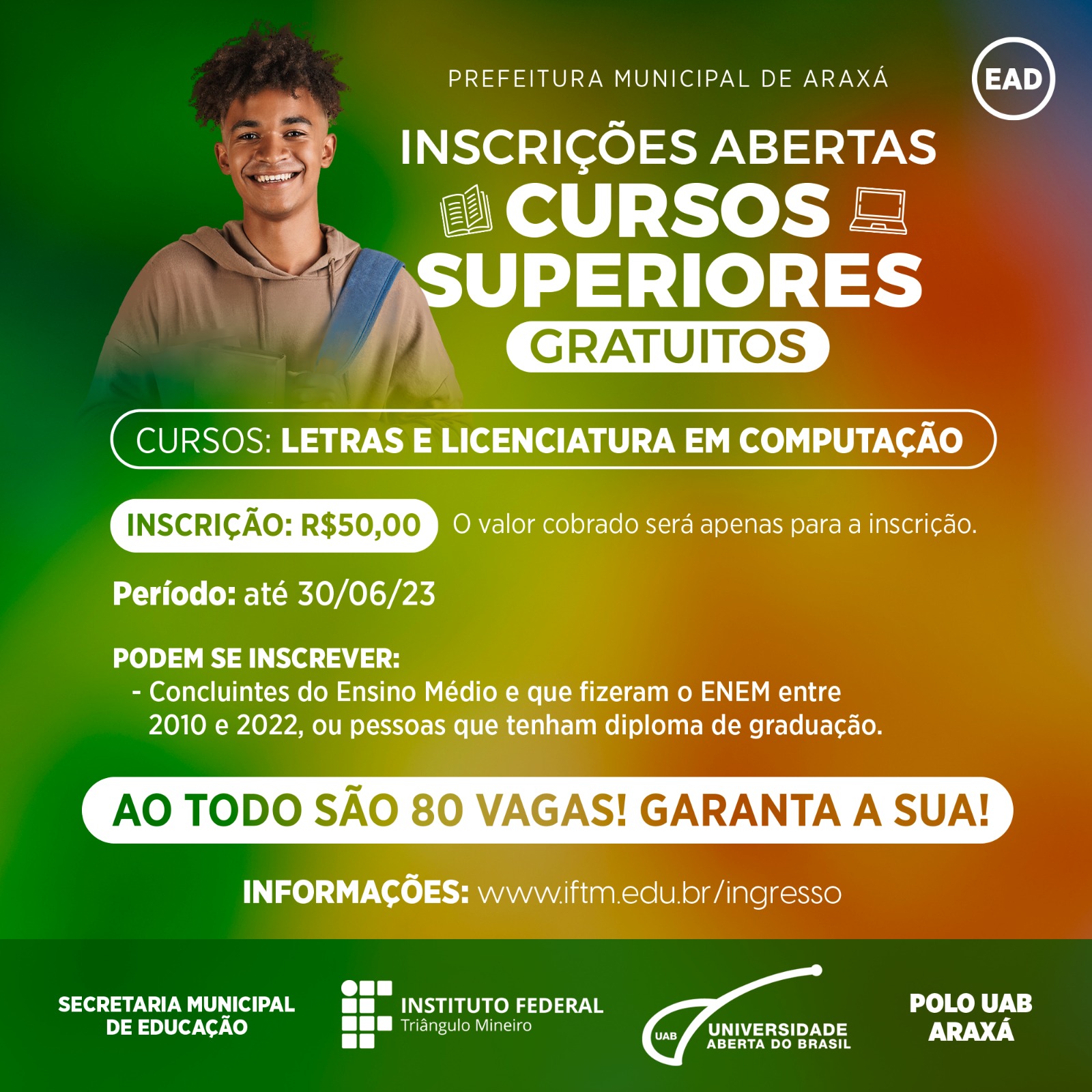 IFTM de Patos de Minas abre inscrições para cursos gratuitos de