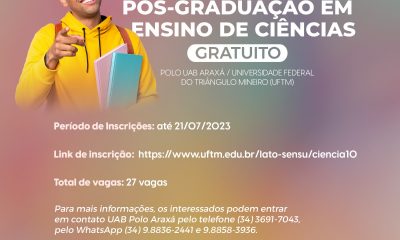 Polo UAB Araxá oferta vagas de pós-graduação em Ensino de Ciências